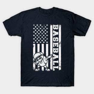 Baseball American Flag T-Shirt